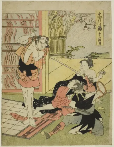 Act Eleven: Night Raid on Moronao's Mansion from the play Chushingura (Treasury of Forty-seven Loyal Retainers)