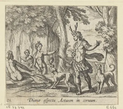 Actaeon in een hert veranderd