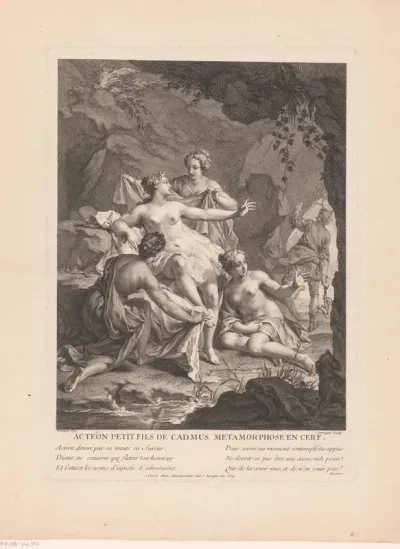 Actaeon in een hert veranderd