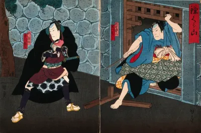Actors in confrontation at a gate