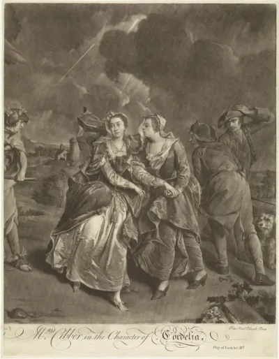 Actrice Susannah Maria Cibber in de rol van Cordelia