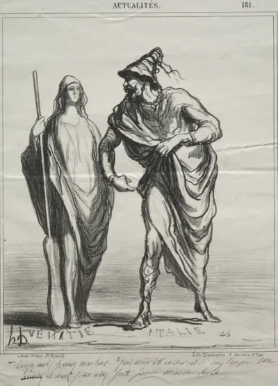 Actualities, plate 181: What do you take me for! Take my arm