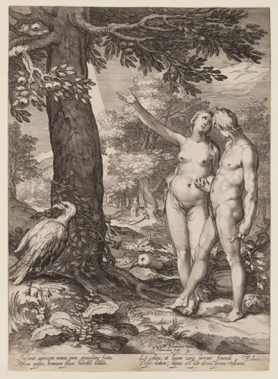 Adam and Eve before the Tree of Knowledge, from History of the First Parents of Man