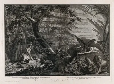 Adam and Eve cover their nakedness as God makes his wrath felt in the Garden of Eden