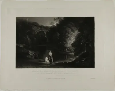 Adam and Eve Hearing the Judgement of the Almighty, from Illustrations of the Bible