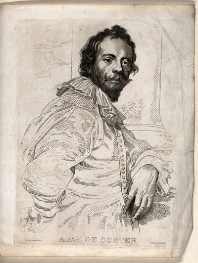 Adam de Coster. Stipple engraving by E. Mitchell after A. van Dyck