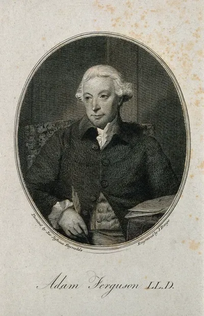 Adam Ferguson. Line engraving by J. Beugo after Sir J. Reynolds