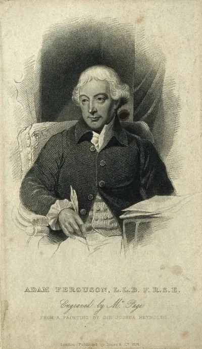 Adam Ferguson. Stipple engraving by R. Page, 1824, after Sir J. Reynolds
