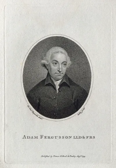 Adam Ferguson. Stipple engraving by W. Ridley, 1799, after Sir J. Reynolds