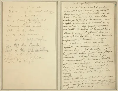 Address List; Manuscript Page [recto]