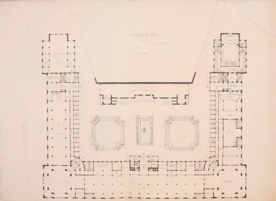 Adolf Loos, Idejni projekt Wintersporthotel, tlocrt, Semmering, 1913.