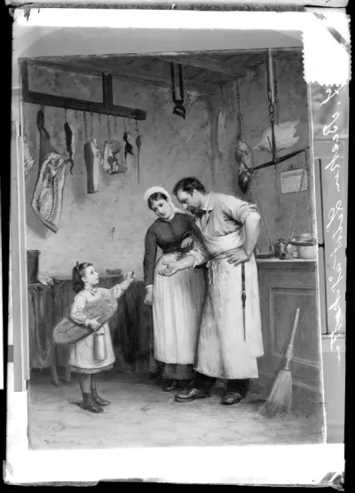 Adolf von Becker: "Hiukan kissalle" vuodelta 1882