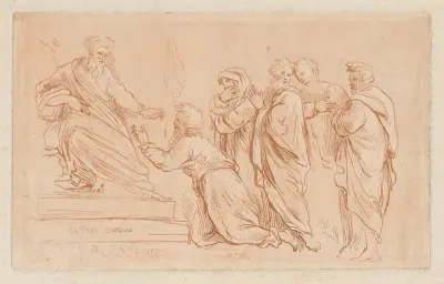 Adonias Imploring the Grace of Solomon or Jeroboam Kneeling before Rehoboam