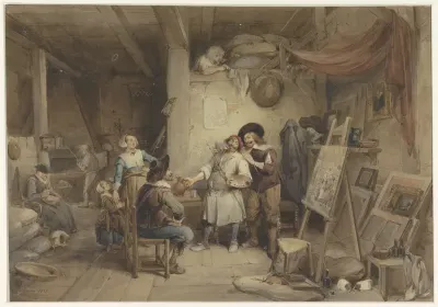 Adriaen Brouwer bij zijn leerling J. van Craesbeek