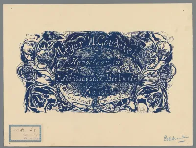 Advertentie of reclamebiljet voor kunsthandelaar Meijer W. Goudeket
