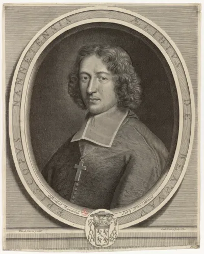 Aegidius de Beauvau episcopus Nannetensis. Elizab. Cheron pinxit. Stephan. Gantrel sculp. 1682