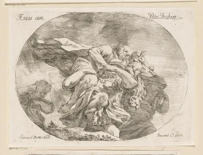 Aeneas draagt zijn vader Anchises op zijn rug