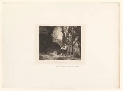 Aeneas, Evander en Pallas in een landschap
