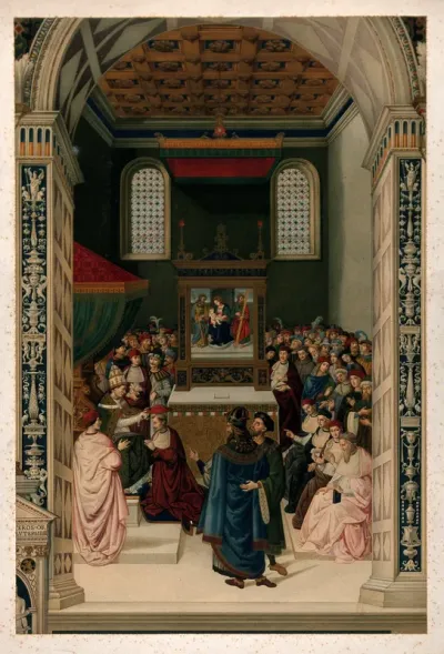 Aeneas Silvius Piccolomini receiving the cardinal's hat