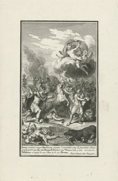 Aeneas wil het lichaam van Pandarus redden