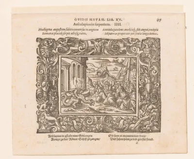 Aesculapius als een draak tussen de Romeinen