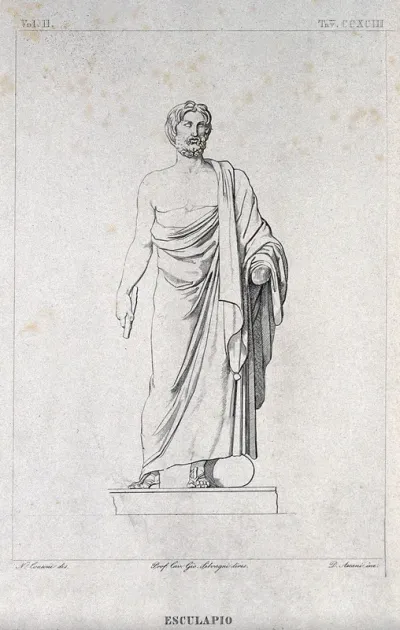 Aesculapius. Etching by D. Ascani after N. Consoni