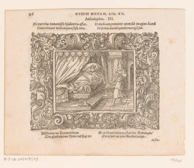 Aesculapius verschijnt aan het bed van een Romeinse gezant