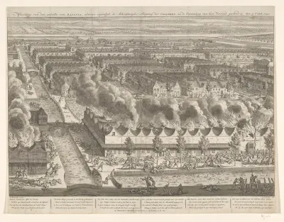 Afbeelding van dat gedeelte van BATAVIA, alwaar eigentlyk de Schrikkelyke Slagting der CHINEZEN, na de Ontdekking van hun Verraad, geschied is, den 9. Octob: 1740.