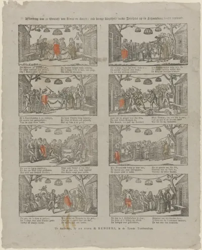 Afbeelding van de bruiloft van Kloris en Roosje / oud berugt klugtspel / welke jaarlyks op de schouwburg wordt vertoond