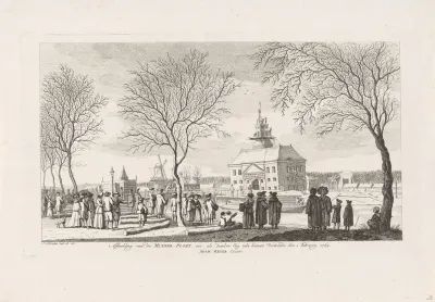 Afbraak van de verzakte Eerste Muiderpoort gezien vanaf de Plantage te Amsterdam