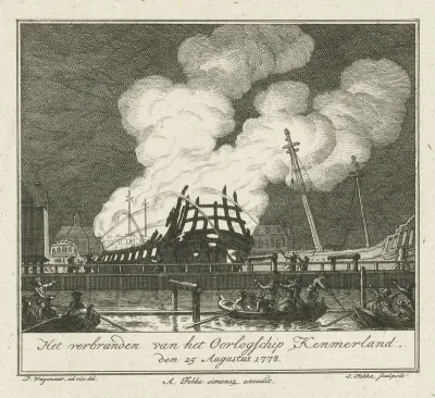 Afbranden van het oorlogsschip Kenmerland, 1778