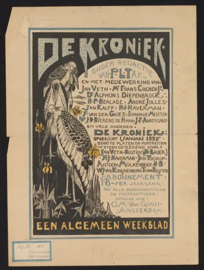 Affiche ter aankondiging van het tijdschrift 'De kroniek'