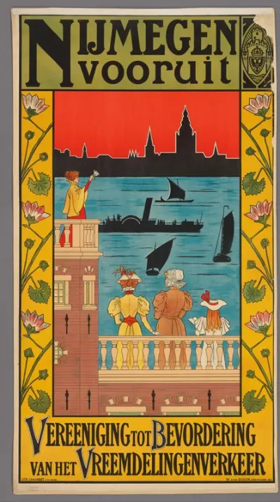 Affiche ter bevordering van het toerisme in Nijmegen
