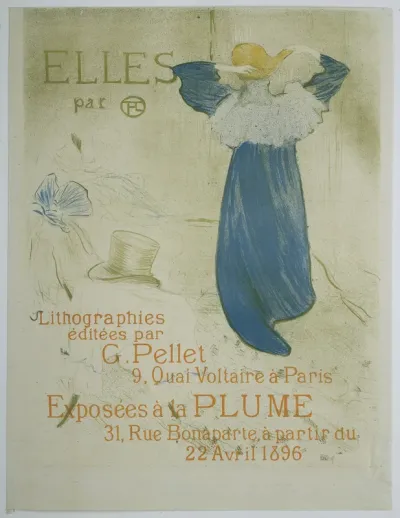 Affiche voor de expositie van de serie Elles van Toulouse-Lautrec bij la Plume