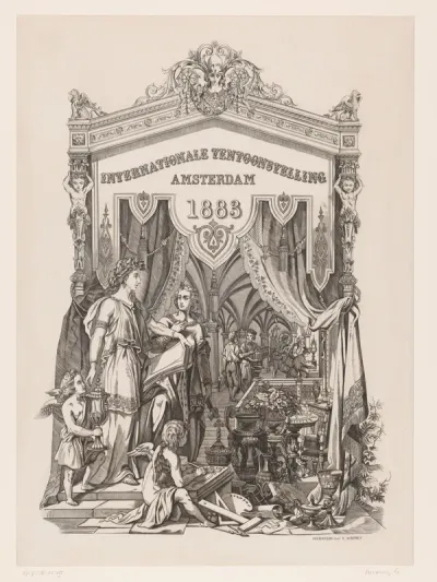 Affiche voor de Internationale Tentoonstelling te Amsterdam in 1883