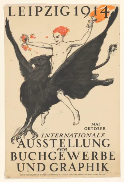 Affiche voor de Internationale Tentoonstelling voor Boeknijverheid en Grafiek