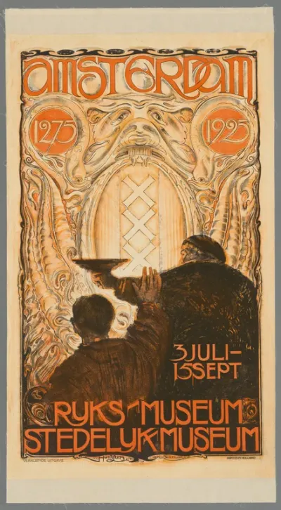 Affiche voor de tentoonstelling Amsterdam 1275-1925
