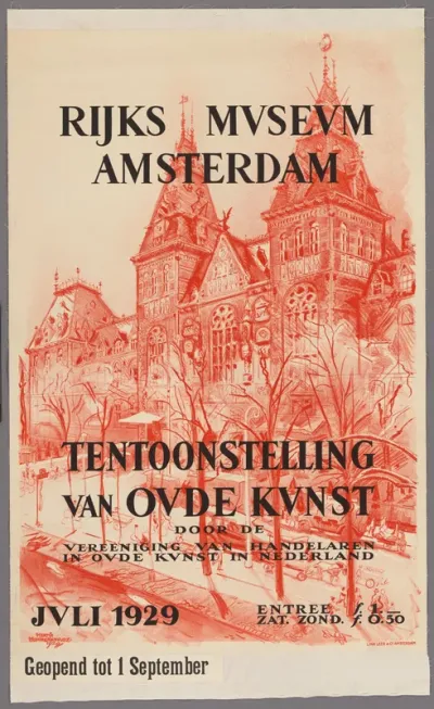Affiche voor de tentoonstelling van Oude Kunst in het Rijksmuseum te Amsterdam, 1929