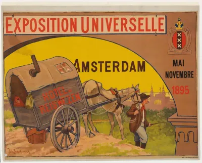 Affiche voor de Wereldtentoonstelling voor het Hotel- en Reiswezen te Amsterdam, 1895