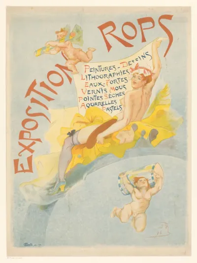 Affiche voor een expositie met werk van Felicien Rops