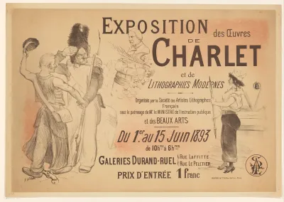 Affiche voor een expositie met werk van Nicholas Toussaint Charlet