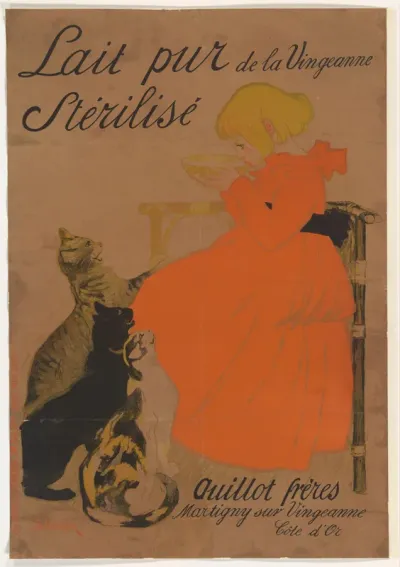 Affiche voor gesteriliseerde melk van de gebroeders Quillot