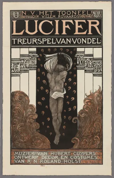 Affiche voor het toneelstuk Lucifer van Vondel