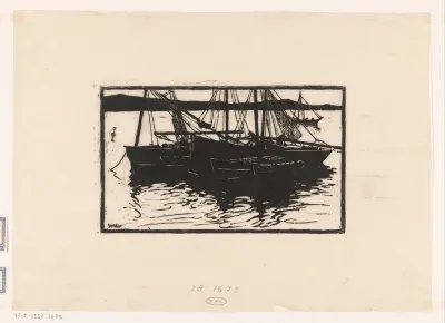 Afgemeerde schepen in Concarneau