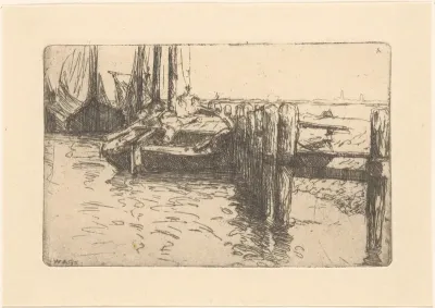 Afgemeerde schuiten
