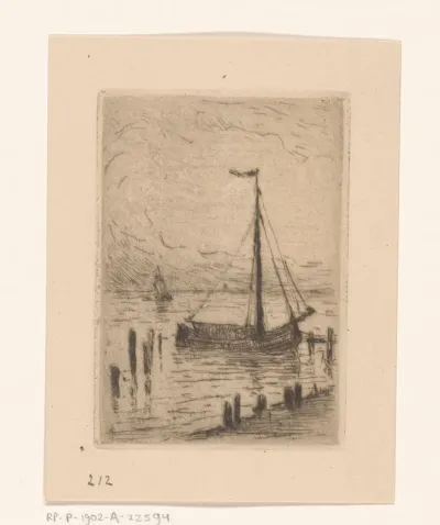 Afgemeerde zeilboot bij Zeeburg
