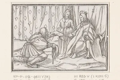 Afgezant van koning Chiram met boodschap voor Salomo