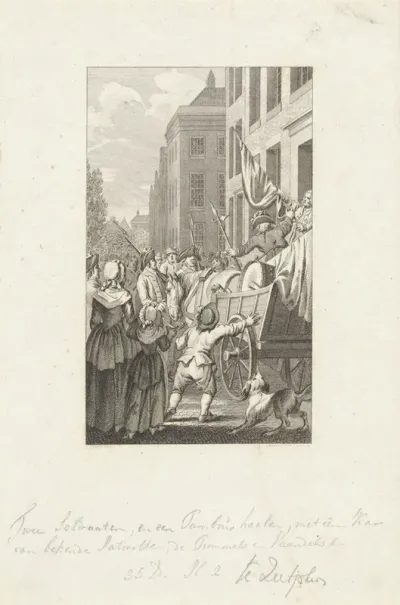 Afhalen bij patriotten te Zutphen van trommels en vaandels, 1787