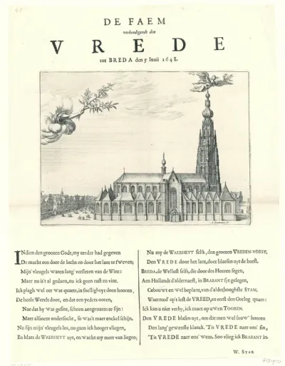 Afkondiging van de Vrede van Munster te Breda, 1648