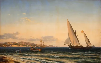 Aften ved Middelhavet. I baggrunden Marseille og øen If